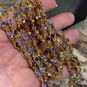 Elegant Gold and Purple Beaded Necklace